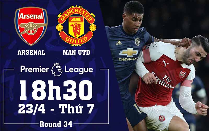 Soi kèo bóng đá Arsenal vs Manchester United 18h30 23/04/2022