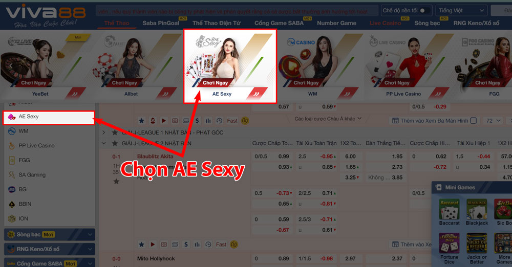 Đăng nhập sảnh cược AE SEXY BACCARAT