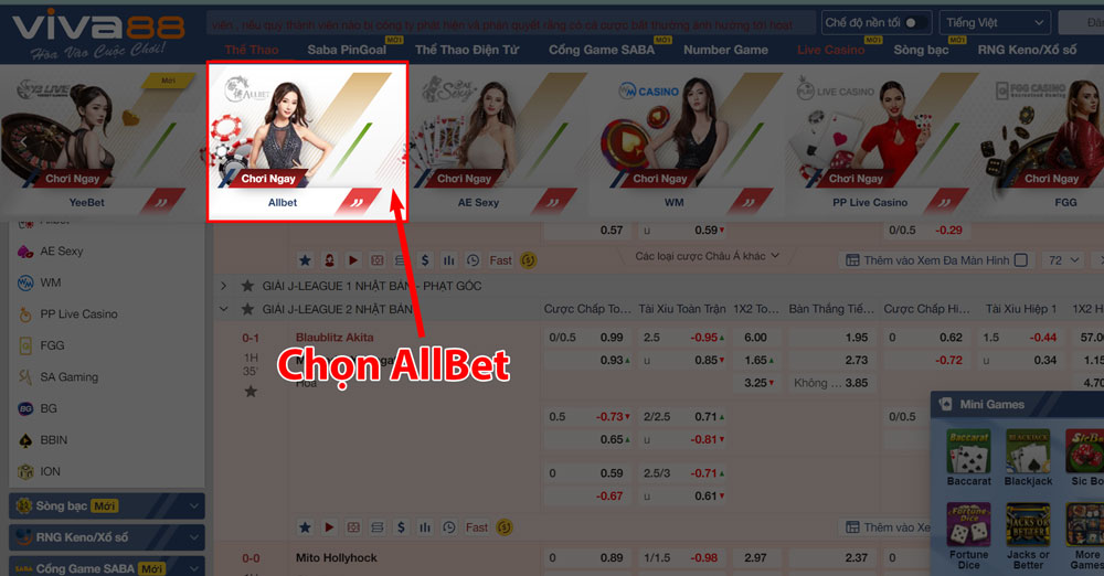 Đăng nhập sảnh cược ALLBET CASINO